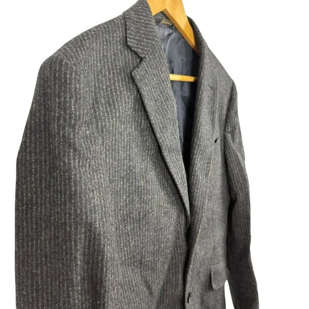 Banana Republic 100% Wool Striped Navy Suit Jacket Blazer Double Vent sz 40S
